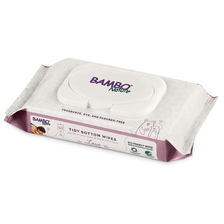 Baby Wipe Bambo® Nature Tidy Bottom Soft Pack Water / Glycerin / Sodium Laureth-11 Carboxylate Unscented 50 Count