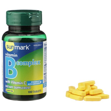 Multivitamin Supplement sunmark® Vitamin B / Ascorbic Acid Tablet 100 per Bottle