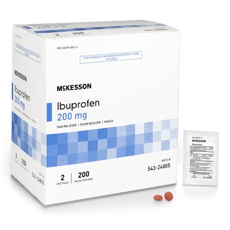 Pain Relief McKesson 200 mg Strength Ibuprofen Unit Dose Tablet 200 per Box