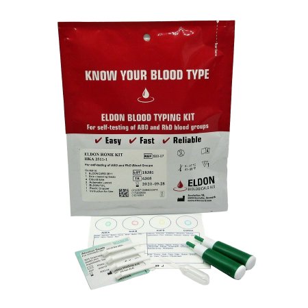 Blood Bank Test Kit EldonCard ABO-Rh Blood Typing Single Procedure CLIA Non-Waived