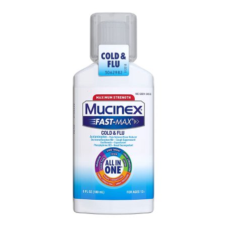 Cold and Cough Relief Mucinex® Fast-Max™ Cold & Flu 650 mg - 20 mg - 400 mg - 10 mg / 20 mL Strength Liquid 6 oz.