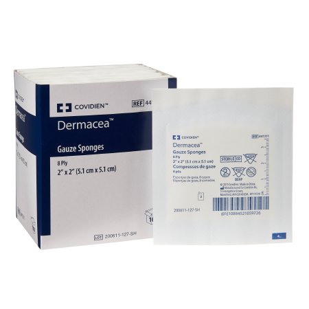 Gauze Sponge Dermacea™ 2 X 2 Inch 2 per Tray Sterile 8-Ply Square