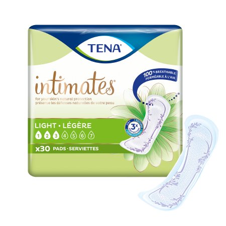 Bladder Control Pad TENA® Intimates™ Ultra Thin Light 9 Inch Length Light Absorbency Dry-Fast Core™ One Size Fits Most