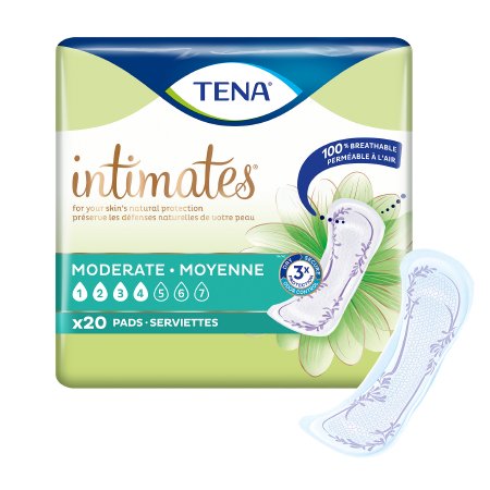 Bladder Control Pad TENA® Intimates™ Moderate 11 Inch Length Moderate Absorbency Dry-Fast Core™ One Size Fits Most