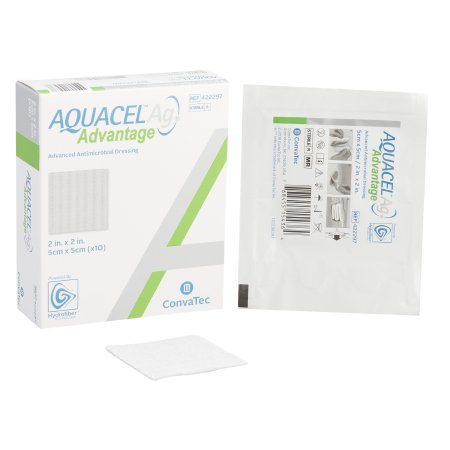 Silver Hydrofiber Dressing Aquacel® Ag Advantage 2 X 2 Inch Square Sterile