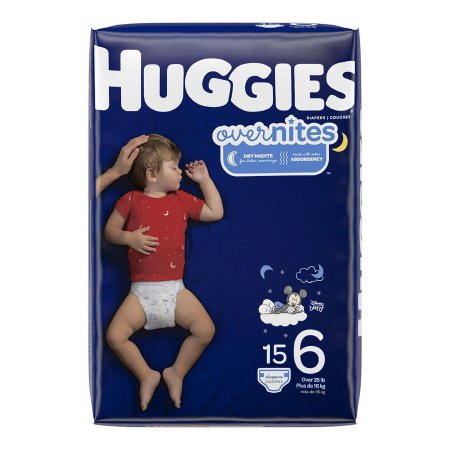 Unisex Baby Diaper Huggies® Overnites Size 6 Disposable Heavy Absorbency