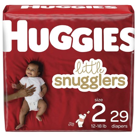 Unisex Baby Diaper Huggies® Little Snugglers Size 2 Disposable Moderate Absorbency