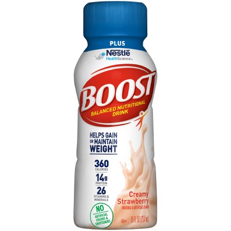 Oral Supplement Boost Plus® Creamy Strawberry Flavor Liquid 8 oz. Bottle