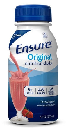 Oral Supplement Ensure® Original Shake Strawberry Flavor Liquid 8 oz. Bottle