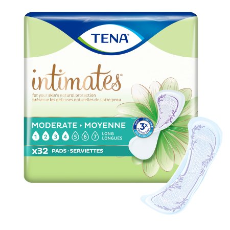 Bladder Control Pad TENA® Intimates™ Moderate Thin 13 Inch Length Moderate Absorbency Dry-Fast Core™ One Size Fits Most