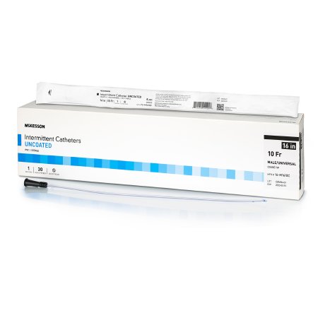 Urethral Catheter McKesson Coude Tip Uncoated PVC 10 Fr. 16 Inch