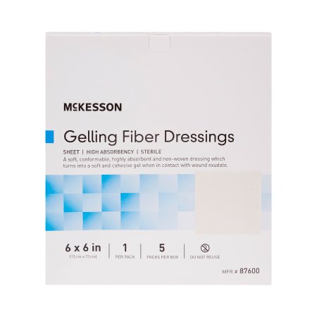 Absorbent Gelling Fiber Dressing McKesson 6 X 6 Inch Square