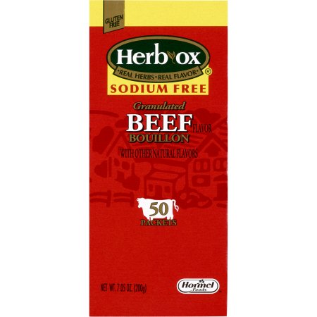 Instant Broth Herb-Ox® Sodium Free Beef Flavor Bouillon Flavor Liquid 8 oz. Individual Packet