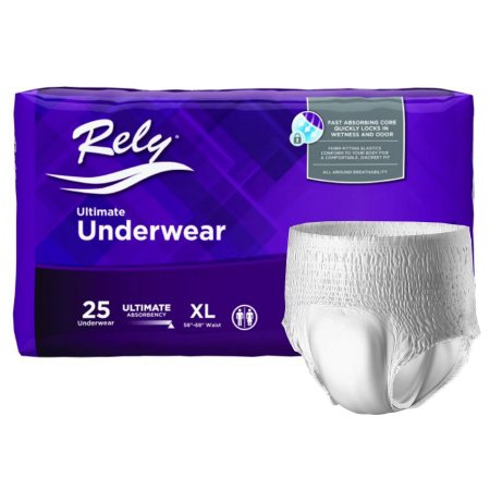 Unisex Adult Absorbent Underwear Rely® Ultimate Pull On with Tear Away Seams X-Large Disposable Heavy Absorbency