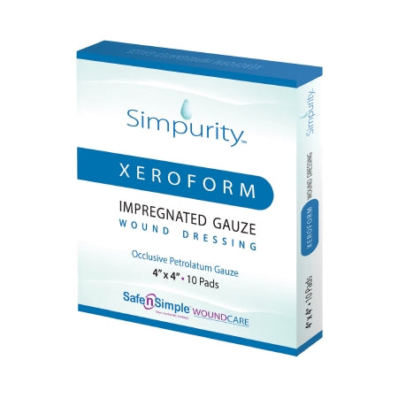 Xeroform Petrolatum Impregnated Dressing Simpurity™ Square 4 X 4 Inch Sterile