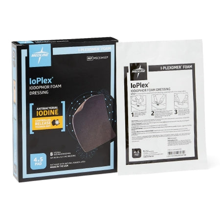 Iodophor Impregnated Dressing IoPlex® Rectangle 4 X 5 Inch Sterile