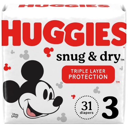 Unisex Baby Diaper Huggies® Snug & Dry Size 3 Disposable Heavy Absorbency