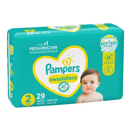 Unisex Baby Diaper Pampers® Swaddlers™ Size 2 Disposable Heavy Absorbency