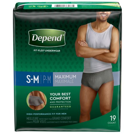 Male Adult Absorbent Underwear Depend® FIT-FLEX® Pull On with Tear Away Seams Small / Medium Disposable Heavy Absorbency