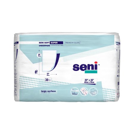 Disposable Underpad Seni® Soft Super 23 X 35 Inch Cellulose Pulp Moderate Absorbency