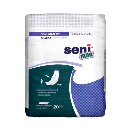 Incontinence Liner Seni® Man Fit 15.7 Inch Length Heavy Absorbency Superabsorbant Core One Size Fits Most