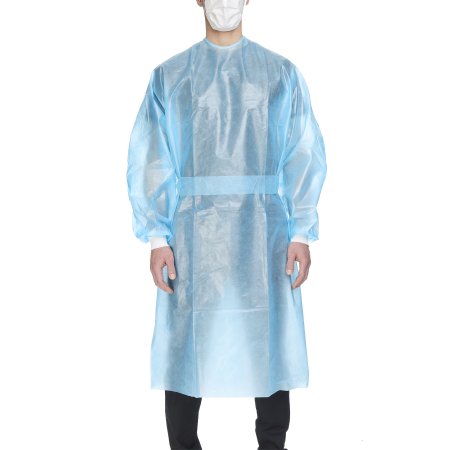 Chemotherapy Procedure Gown McKesson X-Large Blue NonSterile AAMI Level 2 / ASTM D6978 Disposable