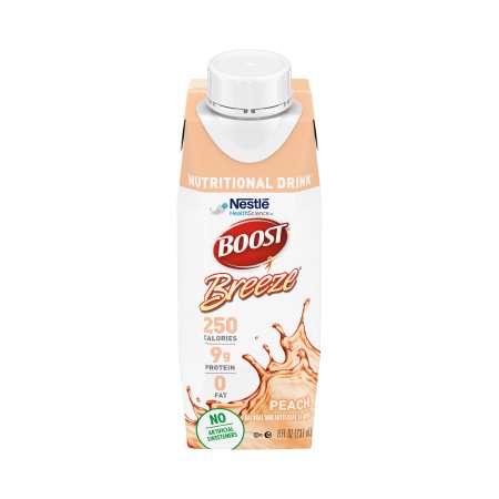 Oral Supplement Boost Breeze® Peach Flavor Liquid 8 oz. Carton