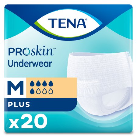 Unisex Adult Absorbent Underwear TENA® ProSkin™ Plus Pull On with Tear Away Seams Medium Disposable Moderate Absorbency
