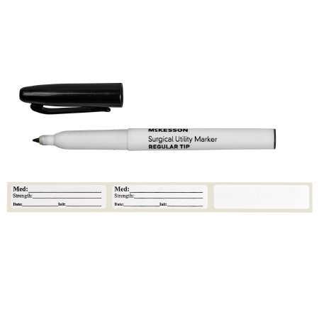 Surgical Utility Marker with Label McKesson Black Cap