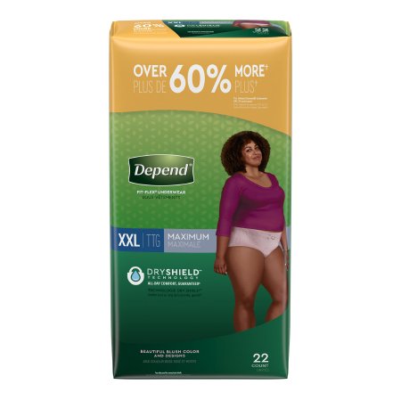 Female Adult Absorbent Underwear Depend® FIT-FLEX® Pull On with Tear Away Seams 2X-Large Disposable Heavy Absorbency