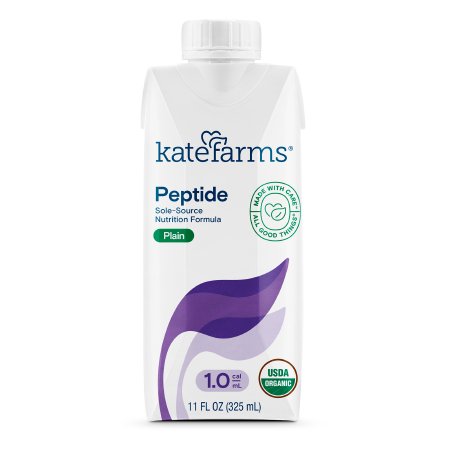 Oral Supplement Kate Farms Peptide 1.0 Plain Flavor Liquid 11 oz. Carton