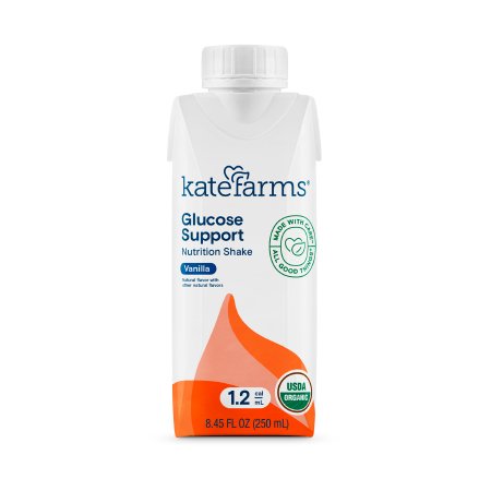 Oral Supplement Kate Farms Glucose Support 1.2 Vanilla Flavor Liquid 8.45 oz. Carton