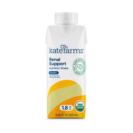 Oral Supplement Kate Farms Renal Support 1.8 Vanilla Flavor Liquid 8.45 oz. Carton