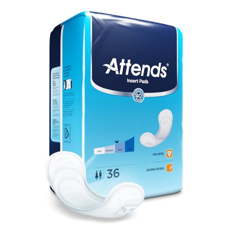 Incontinence Liner Attends® Insert Pad 18-3/4 Inch Length Moderate Absorbency Polymer Core One Size Fits Most