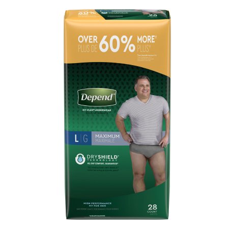 Male Adult Absorbent Underwear Depend® FIT-FLEX® Pull On with Tear Away Seams Large Disposable Heavy Absorbency