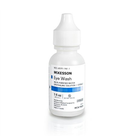 Eye Wash Solution McKesson Active ingredient: 98.3% Purified Water Inactive ingredients: boric acid, sodium borate, sodium chloride 1 oz. Squeeze Bottle