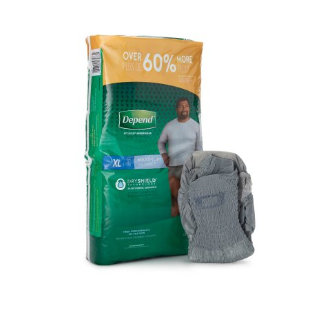 Male Adult Absorbent Underwear Depend® FIT-FLEX® Pull On with Tear Away Seams X-Large Disposable Heavy Absorbency