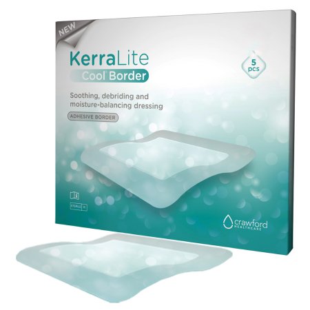 Hydrogel Wound Dressing KerraLite Cool® Border Sheet 4 X 4 Inch Square Sterile