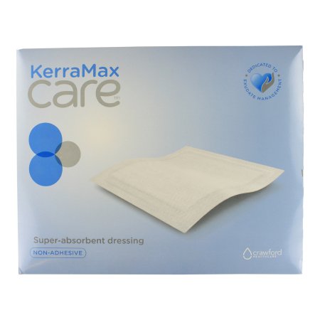 Super Absorbent Dressing KerraMax Care® Gentle Border 6 X 10 Inch Rectangle