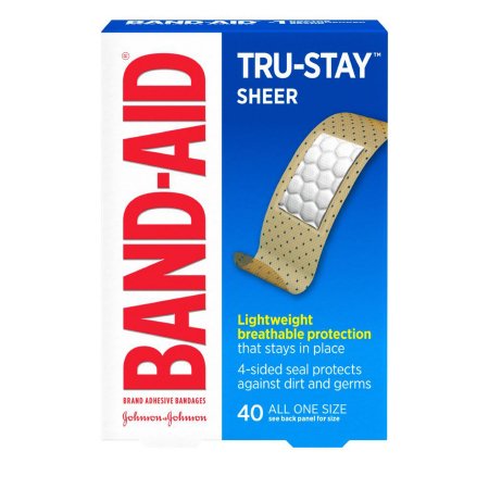 Adhesive Strip Band-Aid® TRU-STAY™ 3/4 X 3 Inch Plastic Rectangle Sheer Sterile