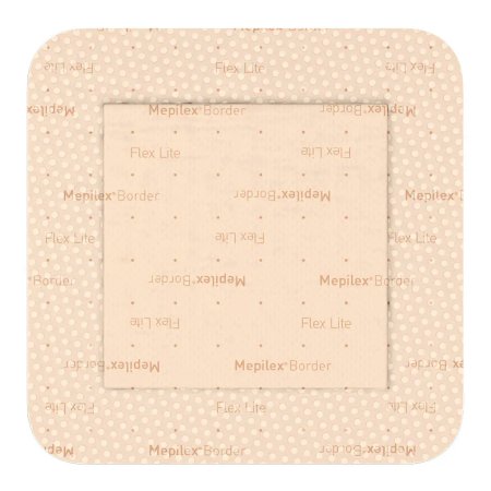 Thin Foam Dressing Mepilex® Border Flex Lite 6 X 6 Inch With Border Film Backing Silicone Adhesive Square Sterile