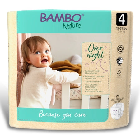Unisex Baby Diaper Bambo® Nature Size 4 Disposable Heavy Absorbency