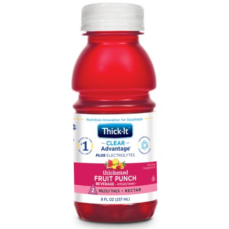 Thickened Beverage Thick-It® Clear Advantage® Plus Electrolytes 8 oz. Bottle Fruit Punch Flavor Liquid IDDSI Level 2 Mildly Thick