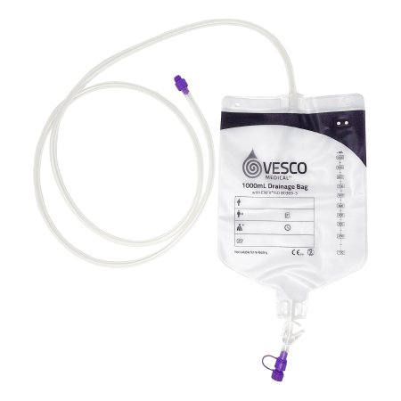 Enteral Drainage Bag with ENFit™ Connector Vesco Medical™ 60 Inch 1000 mL Sterile
