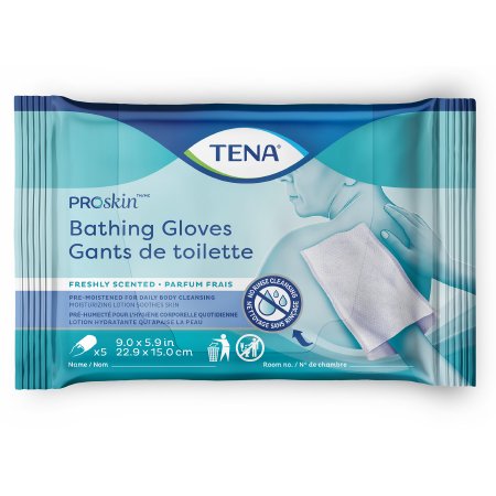 Rinse-Free Bathing Glove Wipe TENA® ProSkin™ Soft Pack Water / PEG-8 / Dimethicone Scented 5 Count