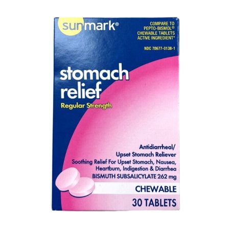 Anti-Diarrheal sunmark® 262 mg Strength Chewable Tablet 30 per Box
