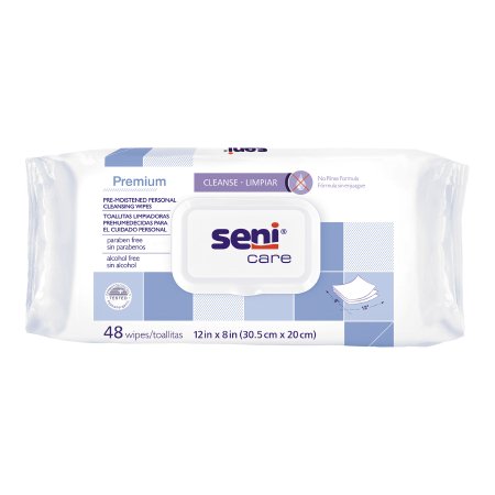 Rinse-Free Bath Wipe Seni® Care Soft Pack Allantoin / Vitamin E Scented 48 Count