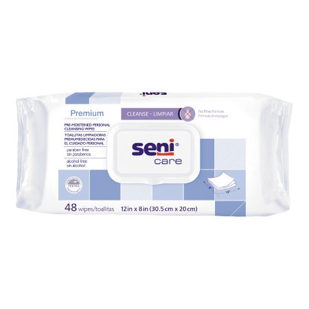 Rinse-Free Bath Wipe Seni® Care Soft Pack Allantoin / Vitamin E Scented 48 Count