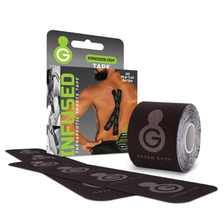 Kinesiology Tape Green Drop™ Black 2 X 10 Inch Synthetic Fabric NonSterile