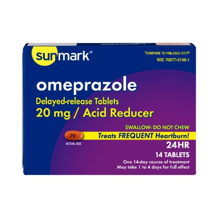 Antacid sunmark® 20 mg Strength Delayed-Release Tablet 14 per Box